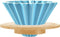 Ceramic Coffee Dripper, Pour Over Coffee Maker with Wood Stand, Elegant Flower Shape V60 Filter (blue)