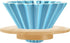 Ceramic Coffee Dripper, Pour Over Coffee Maker with Wood Stand, Elegant Flower Shape V60 Filter (blue)