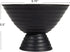 Creative Co-Op Boho Wood Pedestal Serving Bowl, Black Finish