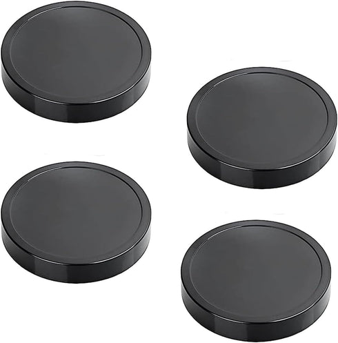 4PCS Flat Lids for Magic Bullet Blender, Replacement Parts Compatible with 250W Cups, Black Plastic Lid with 8oz Cup