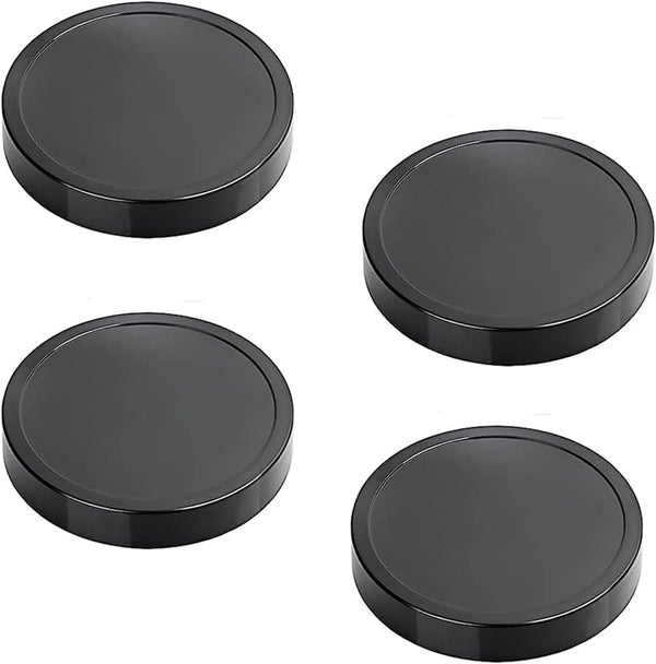4PCS Flat Lids for Magic Bullet Blender, Replacement Parts Compatible with 250W Cups, Black Plastic Lid with 8oz Cup