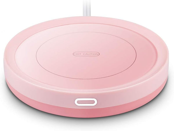 Smart Coffee Warmer, BESTINNKITS Auto On/Off Mug Warmer for Office Desk Use, Pink