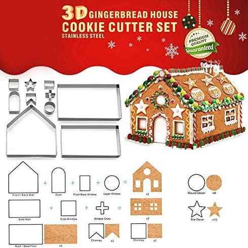 8 Pieces 3D Christmas Snowman Cookie Cutters, Stainless Steel Cartoon Biscuit Cutters for Holiday Baking