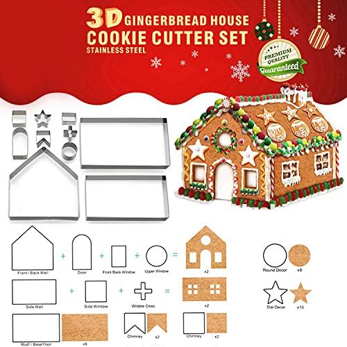 8 Pieces 3D Christmas Snowman Cookie Cutters, Stainless Steel Cartoon Biscuit Cutters for Holiday Baking