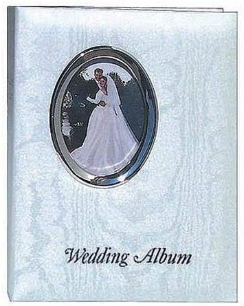 Pioneer Photo Album WAF-46, Bound Wedding Album with White Oval Framed Cover, Holds 200 4x6" Pictures