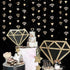 52 Ft Champagne Gold Heart Garland for Valentines Day Party Decorations, Hanging Paper Diamond Streamer Banner