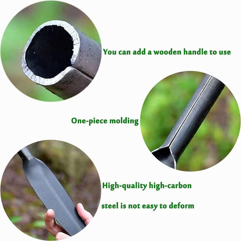 Willow Leaf-Shaped 12-inch Garden Trowel Tool, High-Carbon Steel Heavy Duty Manual Potting Tool (Grey)