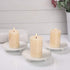 Scwhousi White Iron Plate Candle Holder - Set of 3 Decorative Iron Pillar Candle Holders for Wax Candles
