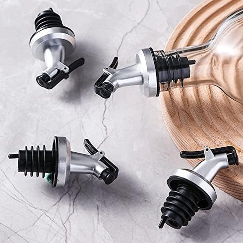 Auconda 5 Pack Oil Spouts, Olive Oil Vinegar Bottle Stopper Dispenser with Tube Brush, Leakproof Bottle Spouts
