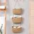 3 AARAINBOW Wall Hanging Cotton Baskets - Large Tier Decorative Baskets for Wall, Nursery, Bathroom (B-Brown)