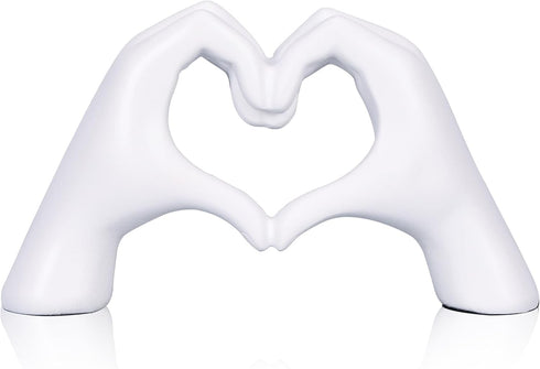 DOVDOV White Heart Hand Statues and Sculptures, White Room Decor Aesthetics for