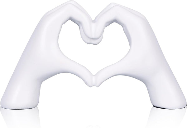 DOVDOV White Heart Hand Statues and Sculptures, White Room Decor Aesthetics for