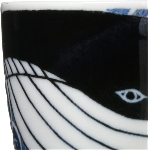 Minorutouki Mino Ware White Wave Whale Small Cups Set of 2, f3.35×H2.64in, 6.29oz, Made in Japan