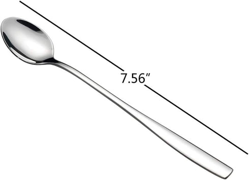 Set of 16 Long Handle Iced Tea Spoons, Stainless Steel Ice Cream Spoon