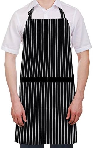 Syntus 2 Pack Adjustable Bib Apron - Waterdrop Resistant Kitchen Aprons with 2 Pockets for Men and Women Chef