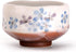 Happy Sales HSMB-BLFW4 Authentic Japanese Traditional Matcha Bowl Chawan, Handcrafted in Japan, Blue Purple Cherry