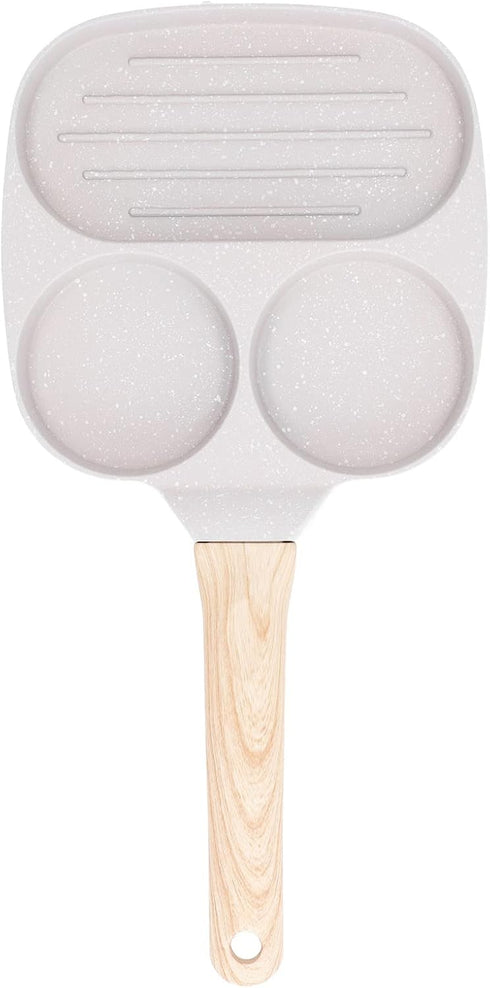 Egg Frying Pan, Nonstick Grill Pan, Aluminum Alloy Divided Frying Pan, 3 Cup, Heat Resistant Handle