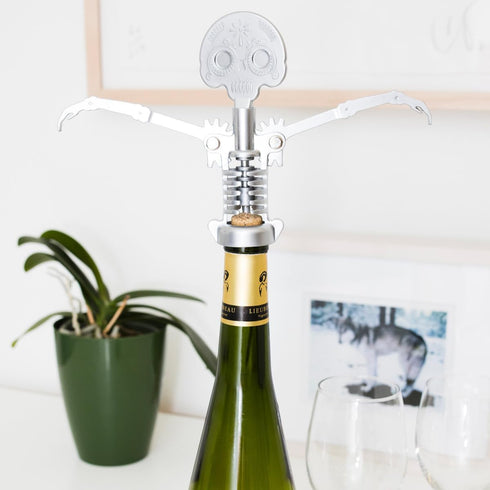 Kikkerland Day of the Dead Corkscrew, Silver