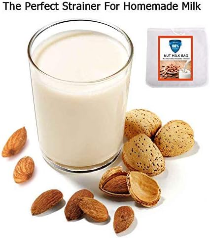 Nut Milk Bag, Pro Quality Reusable Food Strainer, 12"x12" (2 Pack) for Milk, Juice, Coffee, Tea