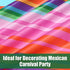 Tatuo 2 Pcs Mexican Fiesta Tablecloth - Striped Serape Blanket Covers for Cinco De Mayo, Wedding, Birthday Party, 51.2