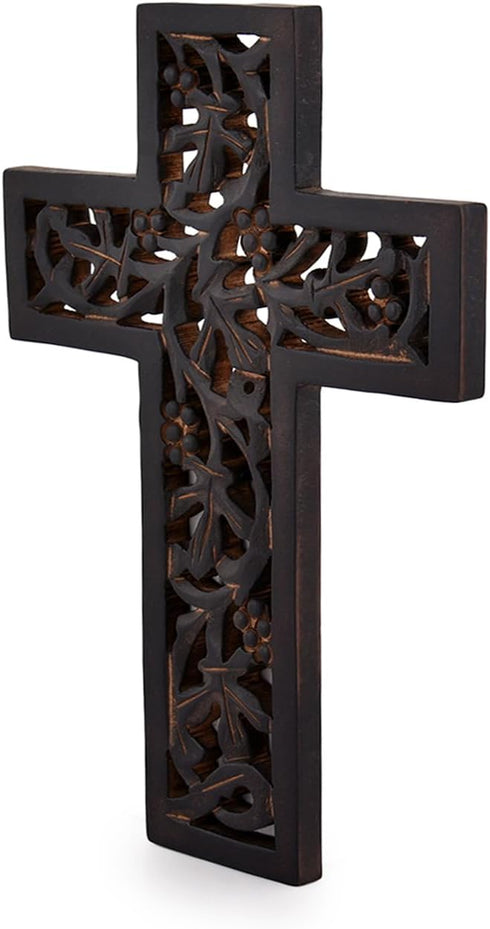 Nirvana Class Wooden Wall Hanging Cross, Handmade Antique Design for Home Living Room Décor Accessory