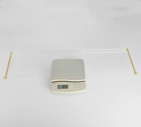 Beelee Bathtub Tray Clear Caddy Rack, Acrylic Tub Tray with Gold Rails for Book, Phone, Candle, Wine