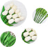 PU Fake Tulips Real Touch Artificial Flowers, 10Pcs Bouquet for Home Office Wedding Decoration (White)