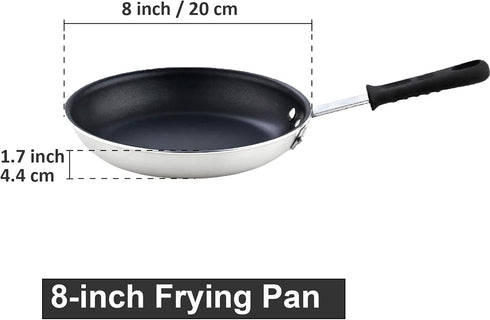 Cooks Standard Professional Aluminum Nonstick Restaurant Fry Pan 8-Inch, Durable Heavy Duty Skillet Pan, Woks,Metalic by Cooks Standard