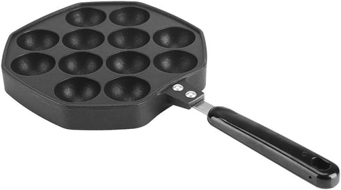 Takoyaki Maker, 12 Holes Non Stick Aluminum Grill Pan for Cooking Takoyaki and Round Pancakes
