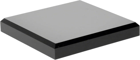 Plymor Black Acrylic Square Beveled Display Base, 5" W x 5" D x 0.75" H