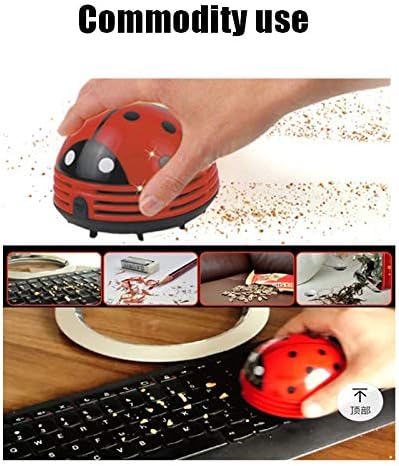 Mini Portable Handheld Cordless Tabletop Crumb Sweeper, Desktop Dust Vacuum Cleaner (Red)