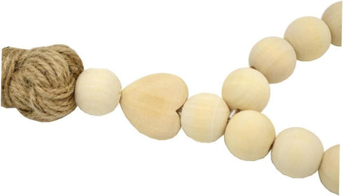 Garneck Wood Bead Garland - Farmhouse Tassels Beads for Rustic Country Decor and Christmas Decoration