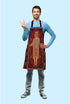 Beabes Big Lebowski Dude Rug Kitchen Bib Apron, Adjustable Polyester Apron for Outdoor BBQ Gardening, 27" X 31"