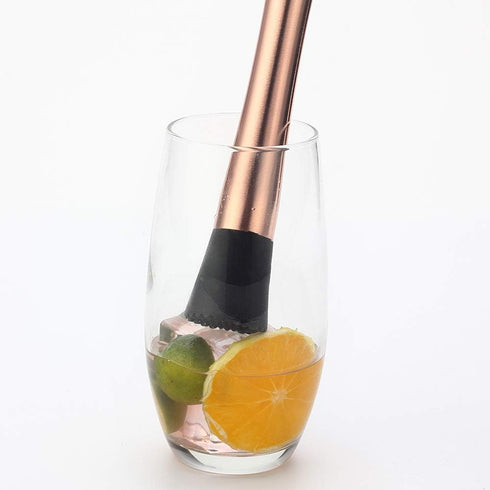 YFS Professional Stainless Steel Cocktail Muddler, Durable Bar Tool, Easy to Clean (Black)