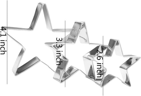 Star Cookie Cutter Set - 3 Piece Stainless Steel