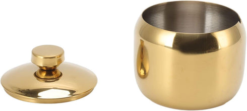 Stainless Steel Condiment Pot, Gold Seasoning Jar with Lid, Spice Storage Container for Home Kitchen (Gold)