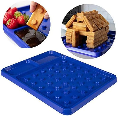 Brick Building Construction Plate - Stack & Build Your Brick-Shaped Waffles on Fun Novelty Plate - Fun Gift