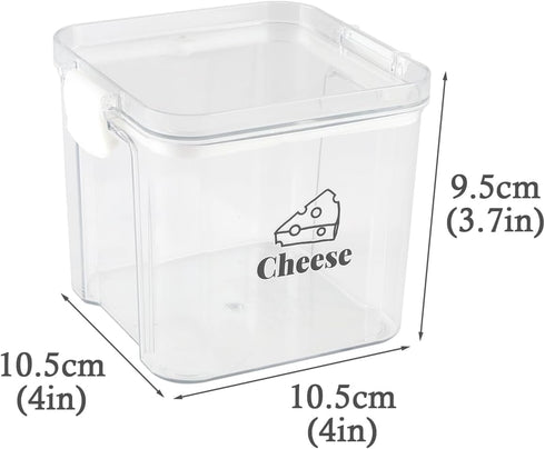 Yomjarl 2 Pack Cheese Container for Refrigerator Airtight Creamer Container with and Lid Cream Cheese Sliced Cheese Box