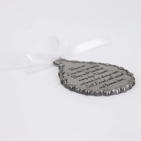 Cathedral Art Abbey & CA Gift Tear-Shaped Memorial Ornament, One Size, Silver, Christmas