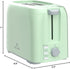 iSiLER 2 Slice Toaster: Compact Bagel Toaster with 1.3" Wide Slot, 7 Shade Settings, Green