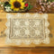 ABREEZE Handmade Crochet Tablecloth, Cotton, 2 pc,11"x23",Beige Chrysanthemum Tablecloth for Dining Table,