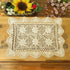 ABREEZE Handmade Crochet Tablecloth, Cotton, 2 pc,11"x23",Beige Chrysanthemum Tablecloth for Dining Table,