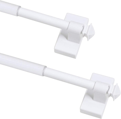 Adjustable Magnetic Curtain Rods for Metal Doors, Multi-Use, 1/2 Inch Diameter, Tool Free (2 Pack, Adjust from 9 to 16