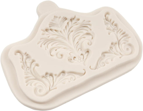 Baroque Fondant Molds, Scroll Border Lace Silicone Molds, Relief Flower Mold for Cake Decoration, Set of 3