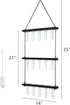 3 Mkono Tiered Wall Hanging Plant Terrarium with Wooden Stand Mini Test Tube Flower Vase Glass Planter for Hydroponic