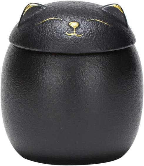 Angoily 160ml Ceramic Jar, Japanese Lucky Cat Tea Canister with Lid, Decorative Storage for Tea, Coffee, Spices
