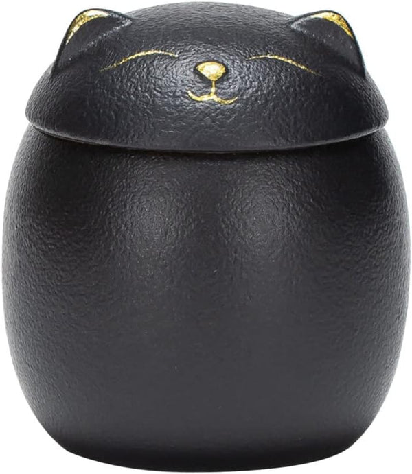 Angoily 160ml Ceramic Jar, Japanese Lucky Cat Tea Canister with Lid, Decorative Storage for Tea, Coffee, Spices