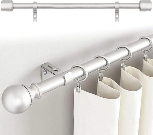 Adjustable Curtain Drapery Rod Holders Set of 2, Extendable Wall-Mounted Metal Bracket for 1 Inch Rods