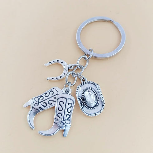 iMagitek 25 Pcs Western Cowboy Keychains - Western Party Favors Hat Boot Horseshoe Keychains for Guests