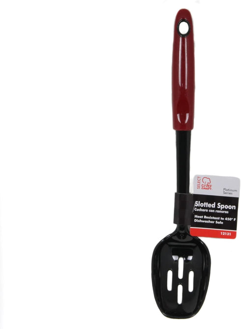 Chef Craft Select Nylon Slotted Spoon, 11.75 inch, Red